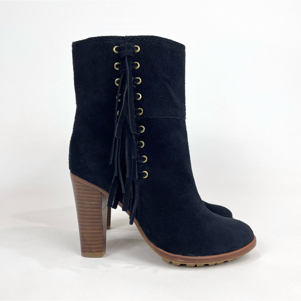 Coach Tamsin Bootie Womens 6 Black Suede Leather Fringe NEW